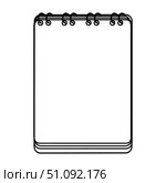 Blank spiral notepad with black outline on white background. Стоковая иллюстрация, иллюстратор Zakharova Natasha / Фотобанк Лори