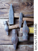A set of working vintage hammers. Стоковое фото, фотограф Наталия Кирсанова / Фотобанк Лори