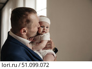 When Daddy's Little Girl Meets His Embrace, Precious Moments Unfold. Стоковое фото, фотограф Aleksandr Golubev / Фотобанк Лори