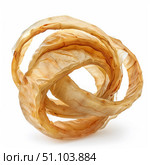 Dried bull penis forming intertwined rings for pet consumption. Стоковое AI-изображение, AI-художник Иван Рябоконь / Фотобанк Лори