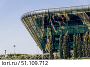 Baku, Azerbaijan, 29 August 2016, Exterior Heydar Aliyev International Airport. Редакционное фото, фотограф Spirit River / Фотобанк Лори