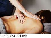 Releasing Back Tension With Therapeutic Massage Session. Стоковое фото, фотограф Aleksandr Golubev / Фотобанк Лори