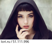 Девушка в капюшоне. Стоковое AI-изображение, AI-художник Наталья Васильева / Фотобанк Лори