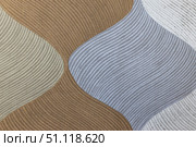 Neutral Wavy Wallpaper Texture with Embossed Lines, Beige Taupe Gray Curvy Abstract Pattern. Стоковое фото, фотограф Zydrius Tartenis / Фотобанк Лори