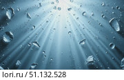 Капли воды с солнечными лучами, создающие подводную атмосферу / Drops of water with sunlight rays creating underwater atmosphere. Стоковое AI-видео, аниматор DeFusum / Фотобанк Лори