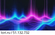 Абстрактный аудиоволновой узор в ярких синих и розовых тонах / Abstract audio wave pattern in vibrant blue and pink colors. Стоковое AI-видео, аниматор DeFusum / Фотобанк Лори