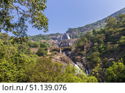 Dudhsagar Waterfall, Goa, India. (2018 год). Стоковое фото, фотограф Емельянов Евгений Викторович / Фотобанк Лори