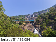 Dudhsagar Waterfall, Goa, India. (2018 год). Стоковое фото, фотограф Емельянов Евгений Викторович / Фотобанк Лори