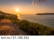 Dawn on the island of Crete near Spinalonga on a summer. (2019 год). Стоковое фото, фотограф Емельянов Евгений Викторович / Фотобанк Лори