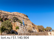 Spinalonga fortress on a clear sunny day. The ruins of leprosolium. (2019 год). Стоковое фото, фотограф Емельянов Евгений Викторович / Фотобанк Лори