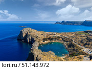 Agios Pavlos Lindos Beach at Rhodes Island. (2017 год). Стоковое фото, фотограф Емельянов Евгений Викторович / Фотобанк Лори