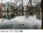 Россия, Москва. Чистые пруды. Вид на театр "Современник". Март 2025.Russia, Moscow. Chistye prudy. View of the Sovremennik Theater. March 2025. Редакционное фото, фотограф Александр Рыбалка / Фотобанк Лори