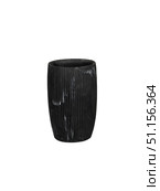 Modern Black Polyresin Toothbrush Holder with Ribbed Textured Design - Minimalist Scandinavian Bathroom Decor Accessory. Стоковое фото, фотограф Максимова Марина / Фотобанк Лори