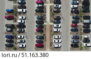 Car parking, view from above. Стоковое видео, видеограф Igor Skripachev / Фотобанк Лори