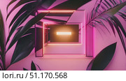 Pink wall with square light in middle, providing close-up view of this unique architectural feature. Стоковое AI-видео, аниматор Данила Большаков / Фотобанк Лори
