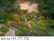 Slovenian Streams (Streams of the Twelve Apostles) in the Izborsko-Malskaya Valley on a sunny summer morning, Izborsk, Pechersk district, Pskov region, Russia. Стоковое фото, фотограф Ula Ulachka / Фотобанк Лори