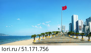 Nha Trang city beach, Vietnam. Panoramic view of center Nha Trang. Стоковое фото, фотограф Сергей Чуйко / Фотобанк Лори