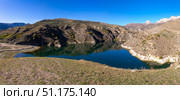 Panoramic view of Lake Gizhgit. Стоковое фото, фотограф Юлия Белоусова / Фотобанк Лори