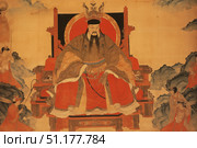 Chinese Emperor seated on a throne. Стоковое AI-изображение, AI-художник Михаил Коханчиков / Фотобанк Лори