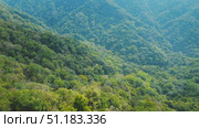Cloud forest valley with misty green slopes and ridges in lush evergreen Costa Rica. Стоковое видео, видеограф Ольга Сухарева / Фотобанк Лори