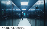Discover the intricate layout of a modern data center, featuring rows of sleek servers and innovative technology at work. Стоковое AI-видео, аниматор Данила Большаков / Фотобанк Лори