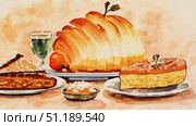 Enjoy a cozy Thanksgiving celebration with a delicious array of pumpkin bread, hearty side dishes and sweet desserts arranged beautifully on the table. Стоковое AI-видео, аниматор Данила Большаков / Фотобанк Лори