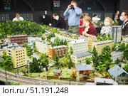 St. Petersburg, Russia - May 29, 2021: Grand Layout Russia. Museum of miniature scenes from Russian everyday Life. Reduced recognizable places of the country. Редакционное фото, фотограф Наталия Кирсанова / Фотобанк Лори