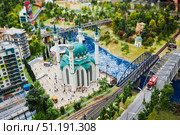 St. Petersburg, Russia - May 29, 2021: Grand Layout Russia. Museum of miniature scenes from Russian everyday Life. Mosque. Редакционное фото, фотограф Наталия Кирсанова / Фотобанк Лори