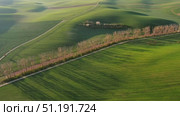 Green wavy hills with agricultural fields (2023 год). Стоковое видео, видеограф Михаил Коханчиков / Фотобанк Лори