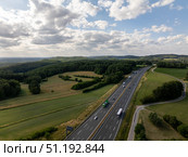 Highway a9 crossing Franconian Switzerland nature park in Bavaria, Germany. Стоковое фото, фотограф Данил Руденко / Фотобанк Лори