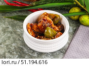Indian cuisine - paneer with chilli. Стоковое фото, фотограф Андрей Старостин / Фотобанк Лори