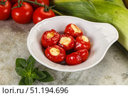 Sweet piquant cherry pepper stuffed cheese. Стоковое фото, фотограф Андрей Старостин / Фотобанк Лори