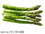 Fresh green asparagus spears grouped in clusters isolated on transparent white background. Detailed texture and vibrant color. Close-up studio of group of fresh asparagus stalks arranged neatly. Стоковое AI-изображение, AI-художник Марина Демидюк / Фотобанк Лори