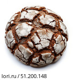 Closeup of a Chocolate Crinkle Cookie on White Background. Generative AI. Стоковое AI-изображение, AI-художник Roman Zavorotny / Фотобанк Лори