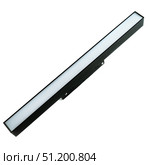 Black linear LED ceiling light with matte diffuser for soft ambient illumination in modern showroom and interior design. Стоковое фото, фотограф Татьяна Терехина / Фотобанк Лори
