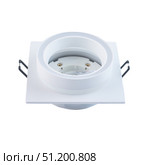 White recessed ceiling light fixture on a white background. Стоковое фото, фотограф Татьяна Терехина / Фотобанк Лори