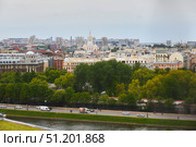 SAINT PETERSBURG, RUSSIA - MAY 27, 2021: The city center on the Petrograd side from a high point. Редакционное фото, фотограф Наталия Кирсанова / Фотобанк Лори