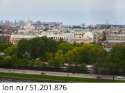 SAINT PETERSBURG, RUSSIA - MAY 27, 2021: The city center on the Petrograd side from a high point. Редакционное фото, фотограф Наталия Кирсанова / Фотобанк Лори