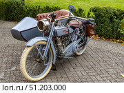 Harley Davidson 16F 1916 с коляской. Редакционное фото, фотограф Илья Лернер / Фотобанк Лори
