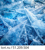 Close-Up View of Sharp, Fragile Ice Crystals in Winter. Generative AI. Стоковое AI-изображение, AI-художник Roman Zavorotny / Фотобанк Лори