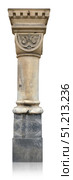 Stone monument (Column in neo-gothic style). Design element with clipping path. Стоковое фото, фотограф Елена  Попкова / Фотобанк Лори