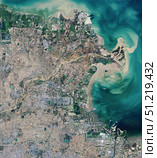 Satellite view of the Huang He (Yellow River) in China. Stocktrek Images, Inc./TASS. Стоковое фото, агентство ТАСС / Фотобанк Лори