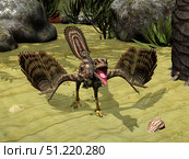 An Archaeopteryx depicted near the shore of the Tethys Sea. Walter Myers/Stocktrek Images/TASS. Стоковое фото, агентство ТАСС / Фотобанк Лори