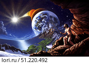 A fanciful depiction of the Big Bang theory. Jerry LoFaro/Stocktrek Images/TASS. Стоковое фото, агентство ТАСС / Фотобанк Лори