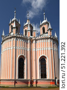 Church of Saint John Baptist at Chesme Palace. It was built in 1780, at direction of Catherine Great, Empress of Russia. Saint Petersburg. Редакционное фото, фотограф Валерия Попова / Фотобанк Лори