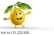 Bergamot with a cheerful face 3d character, transparent background. Стоковое AI-изображение, AI-художник ALLA YURTAYEVA / Фотобанк Лори