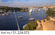 felucca boats on Nile river in Aswan Egypt. Стоковое фото, фотограф Михаил Коханчиков / Фотобанк Лори