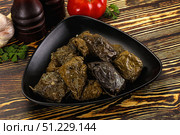 Stuffed dolma - meat in grape leaves. Стоковое фото, фотограф Андрей Старостин / Фотобанк Лори