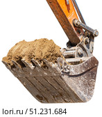 Ковш современного экскаватора на белом фоне. Bucket of a modern excavator on a white background. Стоковое фото, фотограф Татьяна Д / Фотобанк Лори