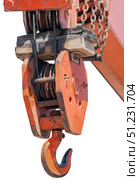 Верхняя балка подъемного крана на белом фоне. Close up at top beam of crane mobile on white background. Стоковое фото, фотограф Татьяна Д / Фотобанк Лори